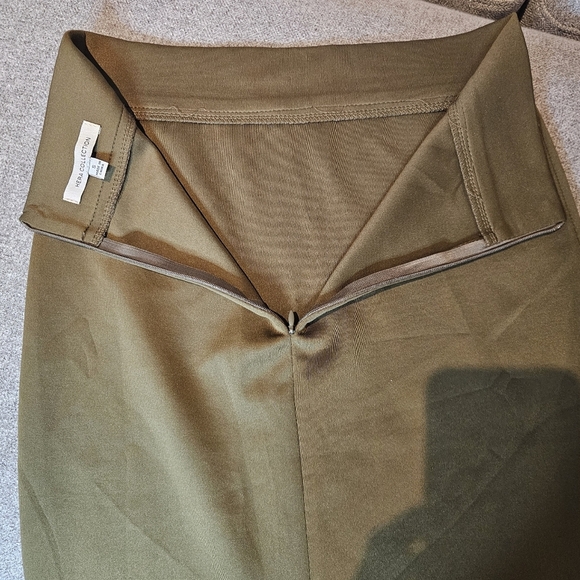 Hera Collection Midi Pencil Skirt Olive Army Green Hidden Zipper size Small - Picture 7 of 9